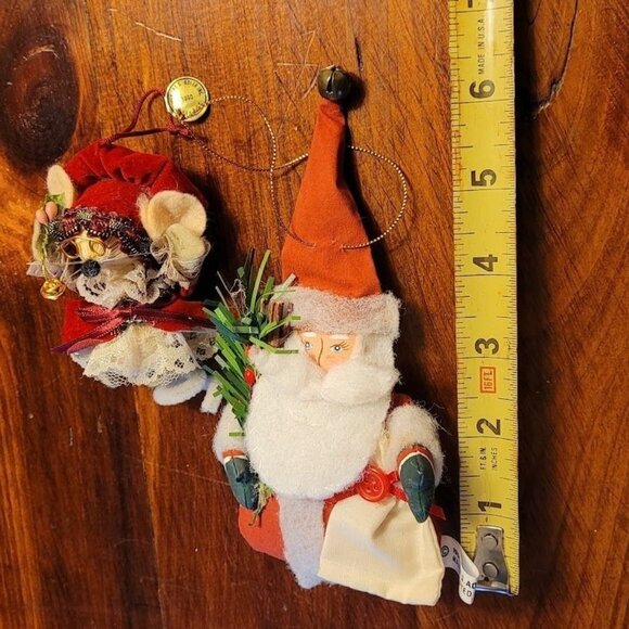 Vintage 90s Kurt S. Adler Santa & Mouse Christmas Ornaments Handcrafted Collect - Picture 8 of 10